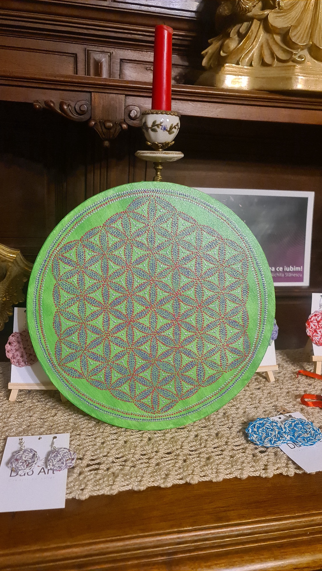 Tablou pictat pe canvas cu model Floarea Vietii - casă & stil de viață - decorațiuni de casă - picturi murale - tablouri/picturi pe pânză - Artynos.ro