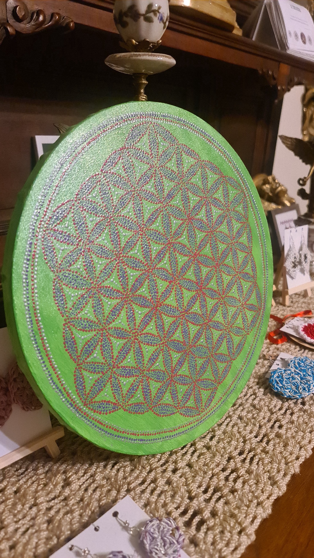 Tablou pictat pe canvas cu model Floarea Vietii - casă & stil de viață - decorațiuni de casă - picturi murale - tablouri/picturi pe pânză - Artynos.ro