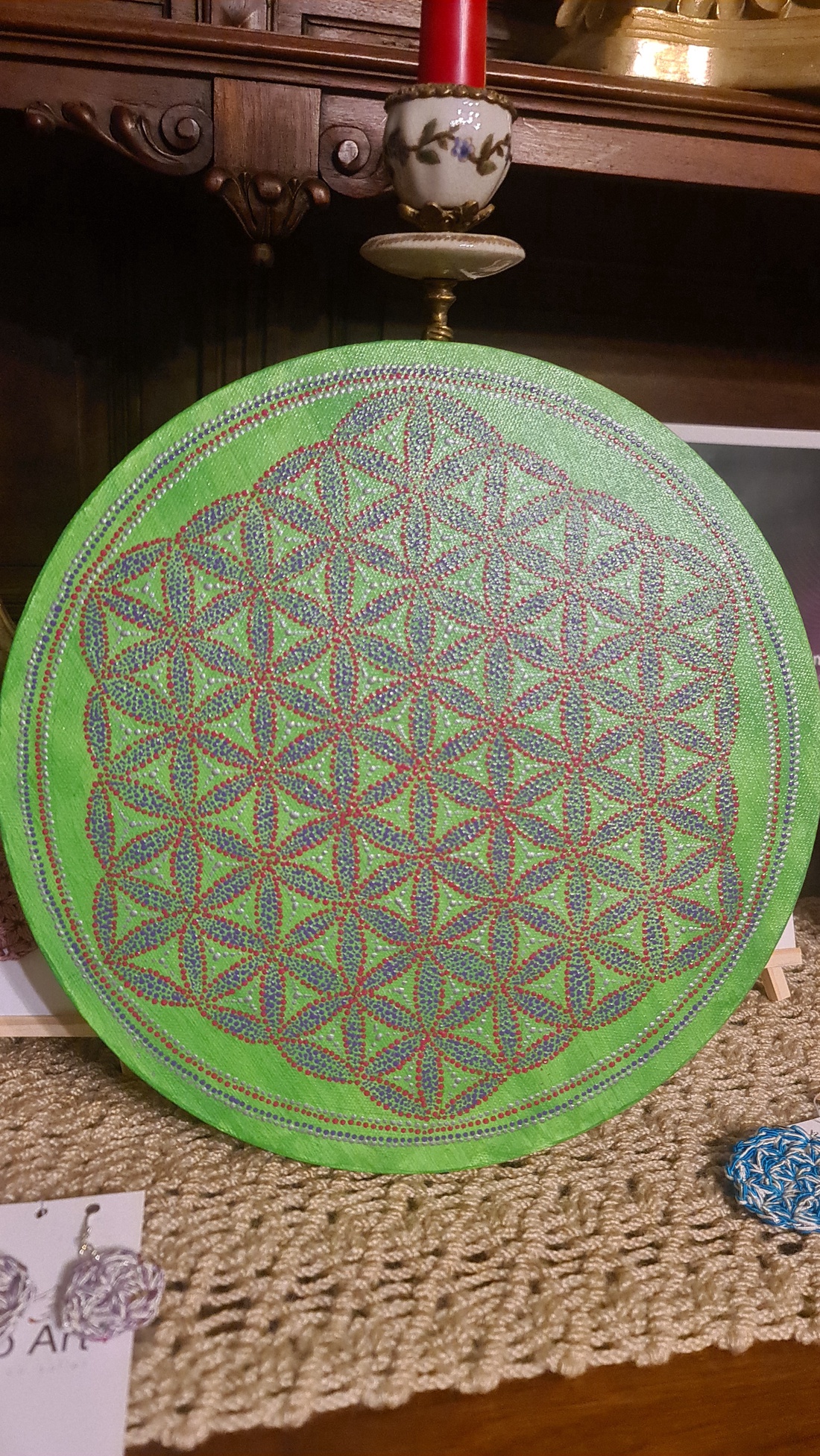 Tablou pictat pe canvas cu model Floarea Vietii - casă & stil de viață - decorațiuni de casă - picturi murale - tablouri/picturi pe pânză - Artynos.ro