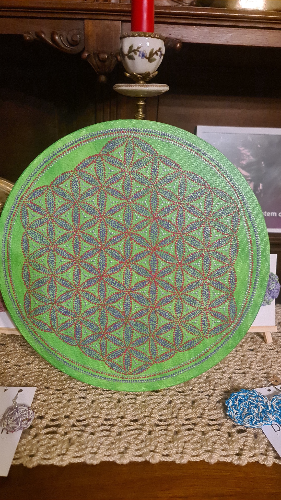 Tablou pictat pe canvas cu model Floarea Vietii - casă & stil de viață - decorațiuni de casă - picturi murale - tablouri/picturi pe pânză - Artynos.ro