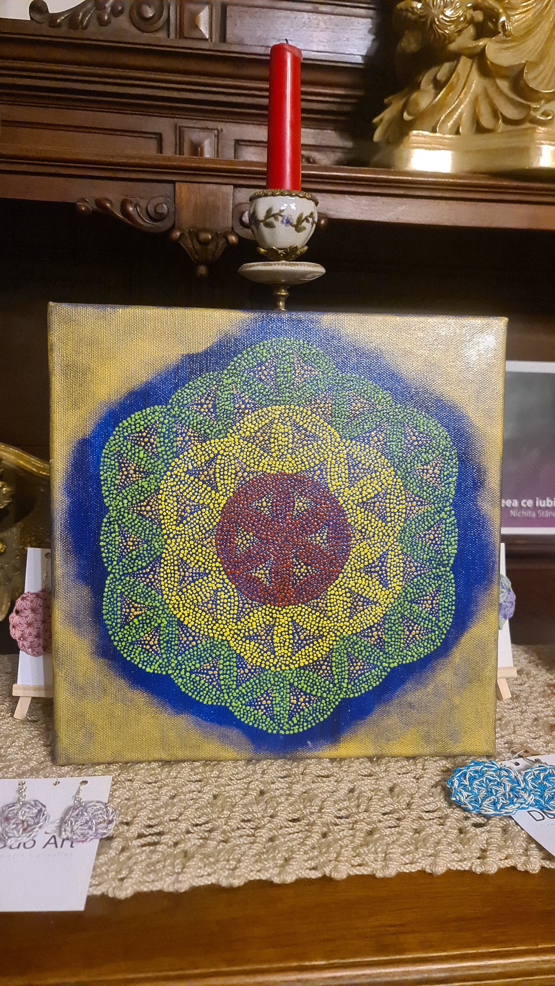 Tablou pictat pe canvas cu model Florea Vietii - casă & stil de viață - decorațiuni de casă - picturi murale - tablou din mai multe piese - Artynos.ro