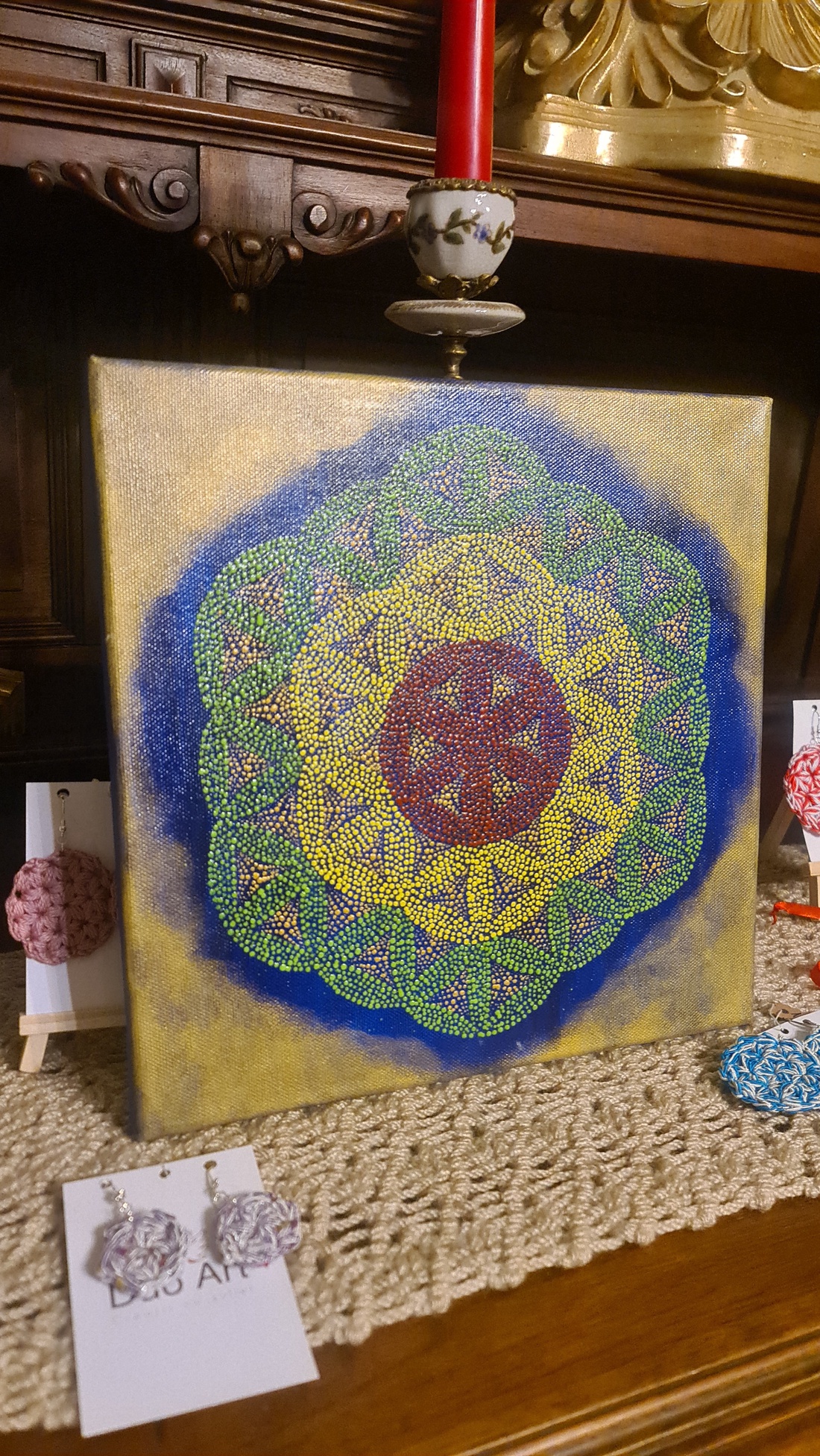 Tablou pictat pe canvas cu model Florea Vietii - casă & stil de viață - decorațiuni de casă - picturi murale - tablou din mai multe piese - Artynos.ro