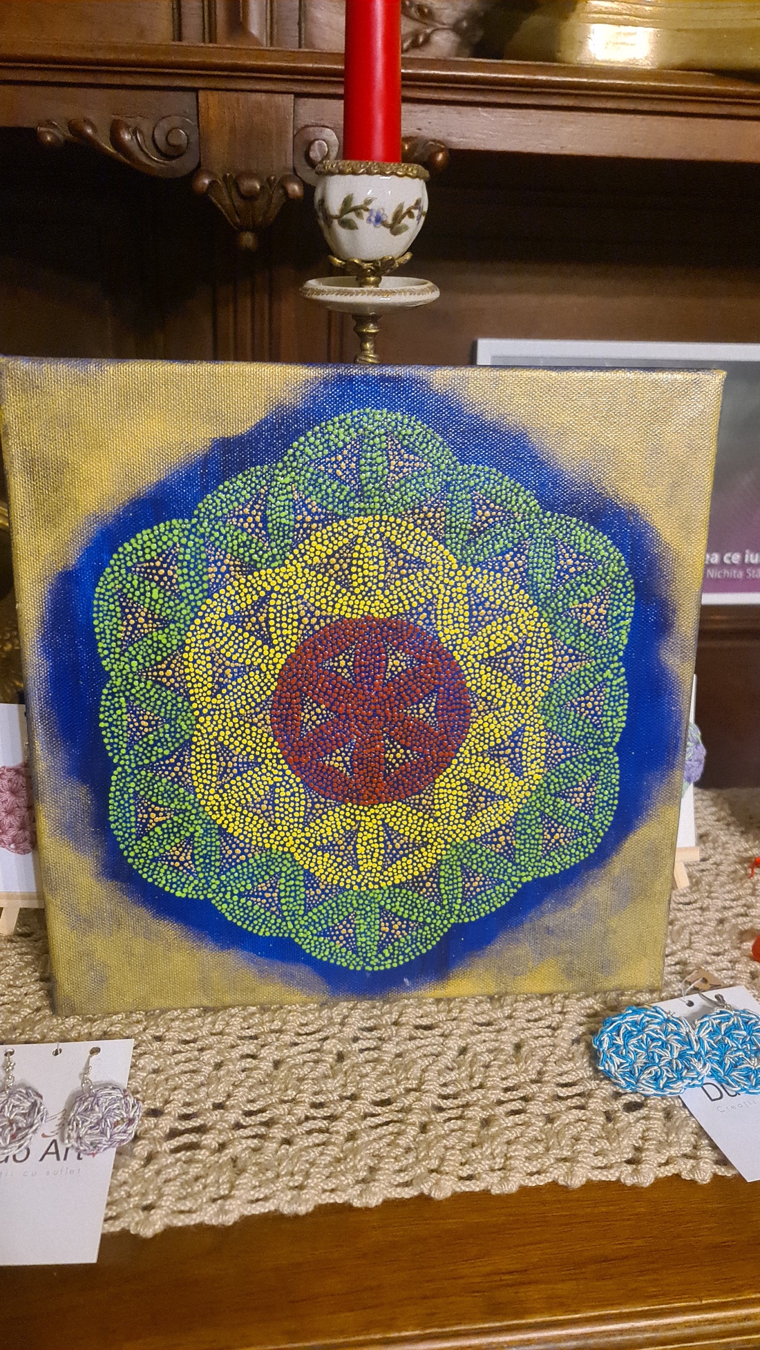 Tablou pictat pe canvas cu model Florea Vietii - casă & stil de viață - decorațiuni de casă - picturi murale - tablou din mai multe piese - Artynos.ro