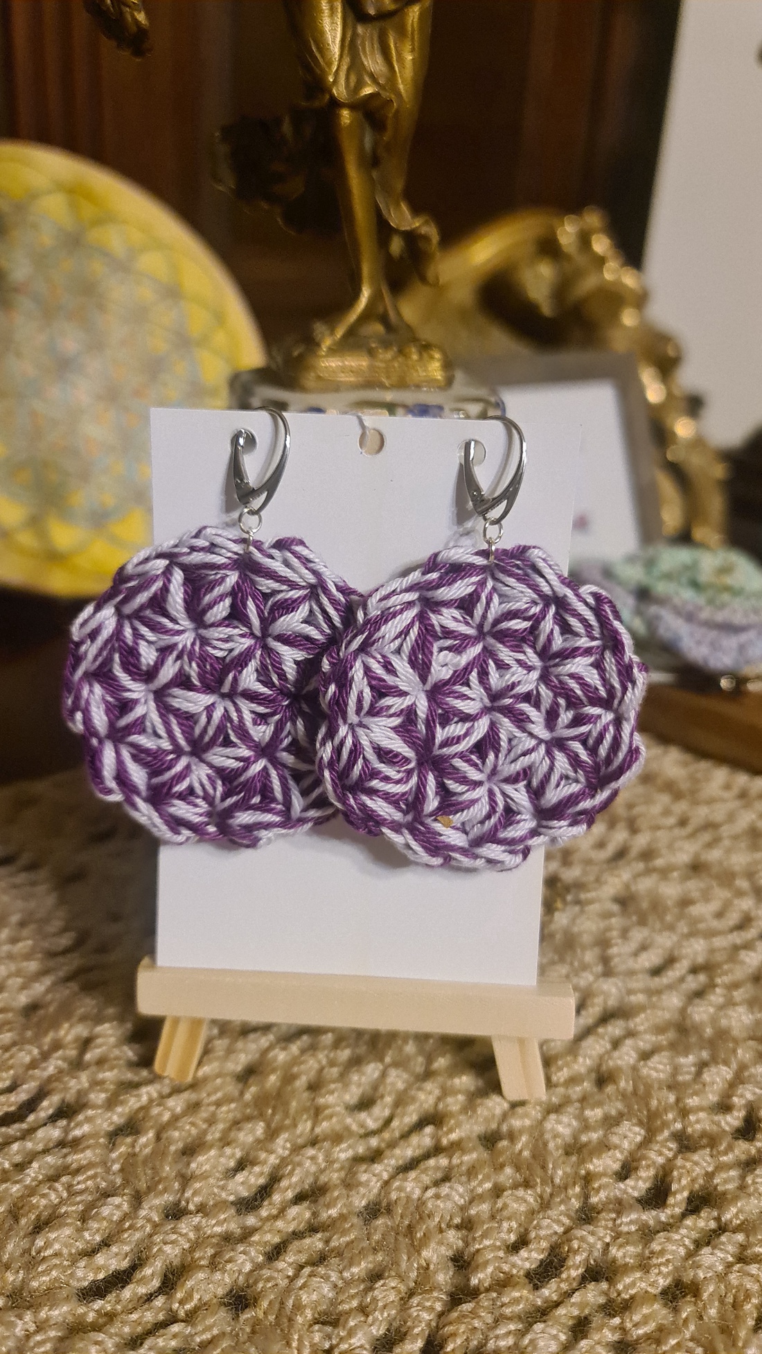 Cercei Floarea Vietii - bijuterii - cercei - cercei croșetați - Artynos.ro