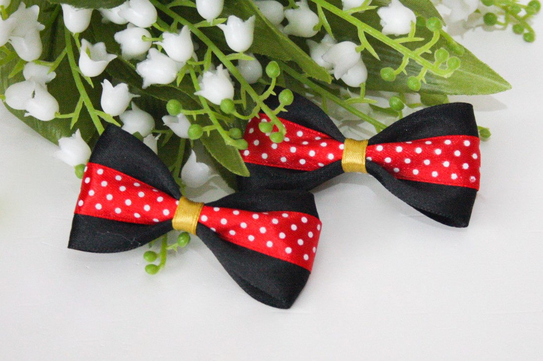 Clip de păr cu arc - negru/roșu cu buline Minnie Mouse - - Artynos.ro Clip de păr cu arc - negru/roșu cu buline Minnie Mouse - - Artynos.ro