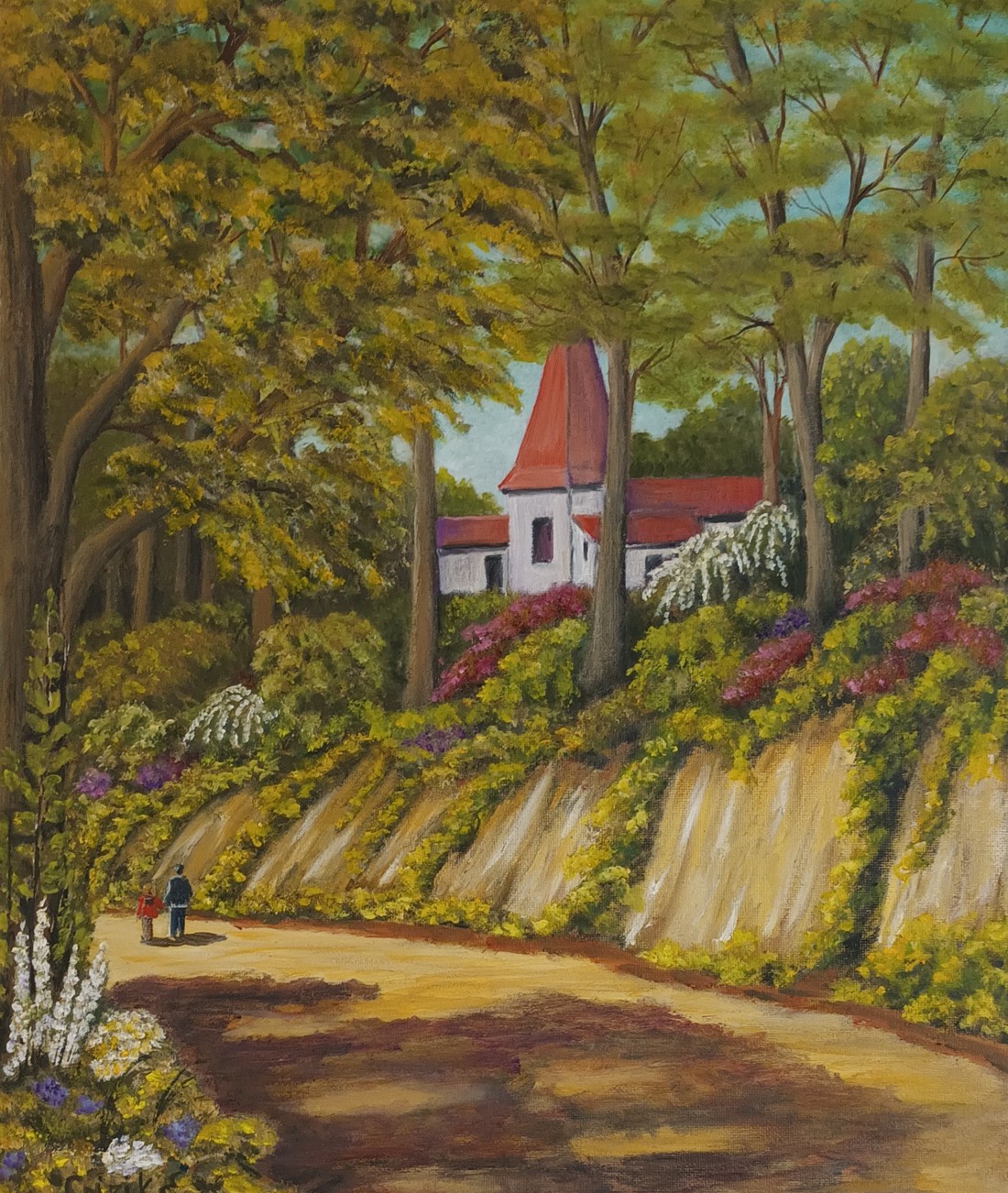 O bisericuță pe munte - arte vizuale și accesorii  - picturi - pictură în ulei - Artynos.ro