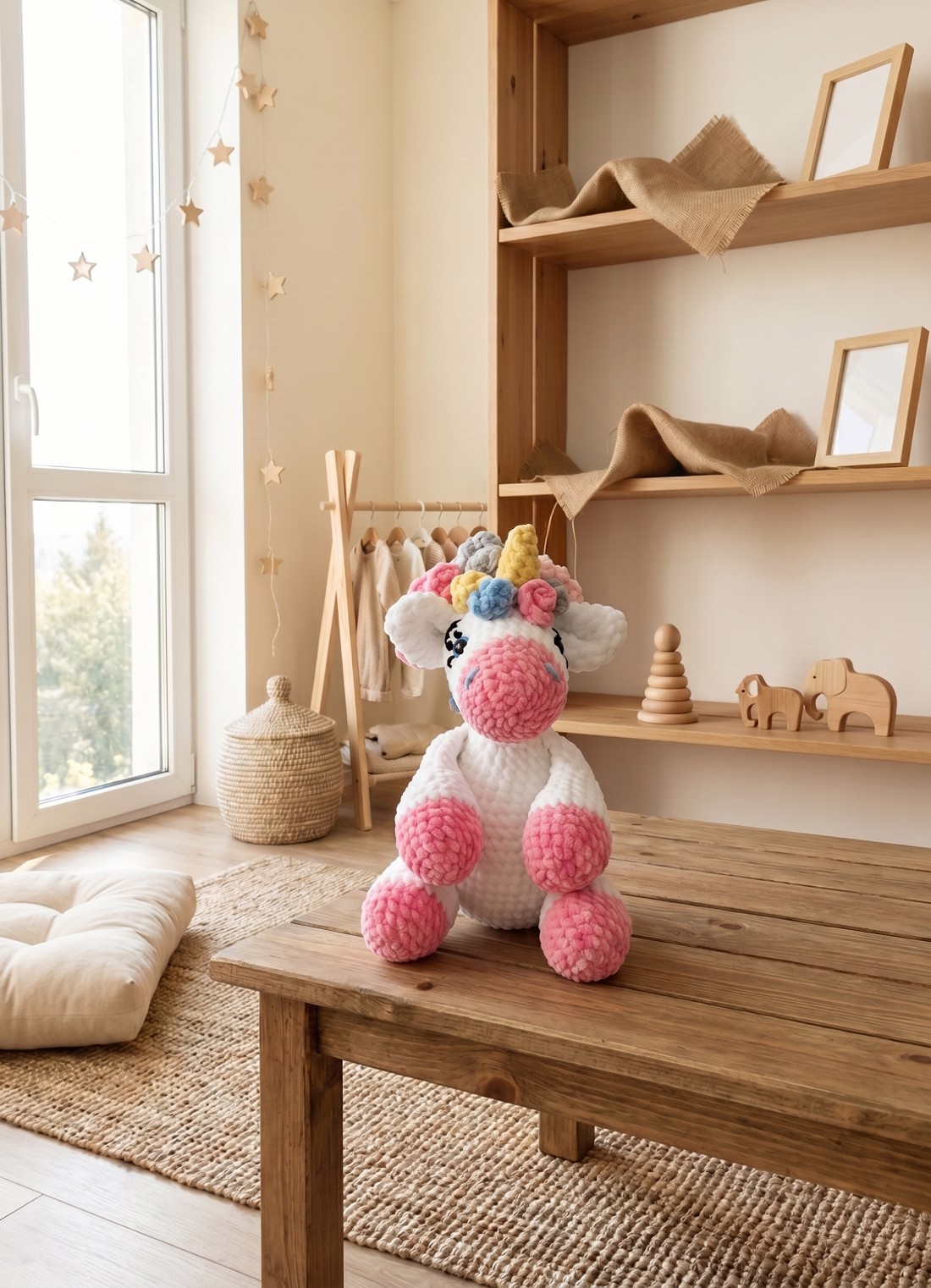 O minune de îmbrățișat: un unicorn croșetat manual - jucării și echipamente pentru copii - plușuri - unicorn - Artynos.ro