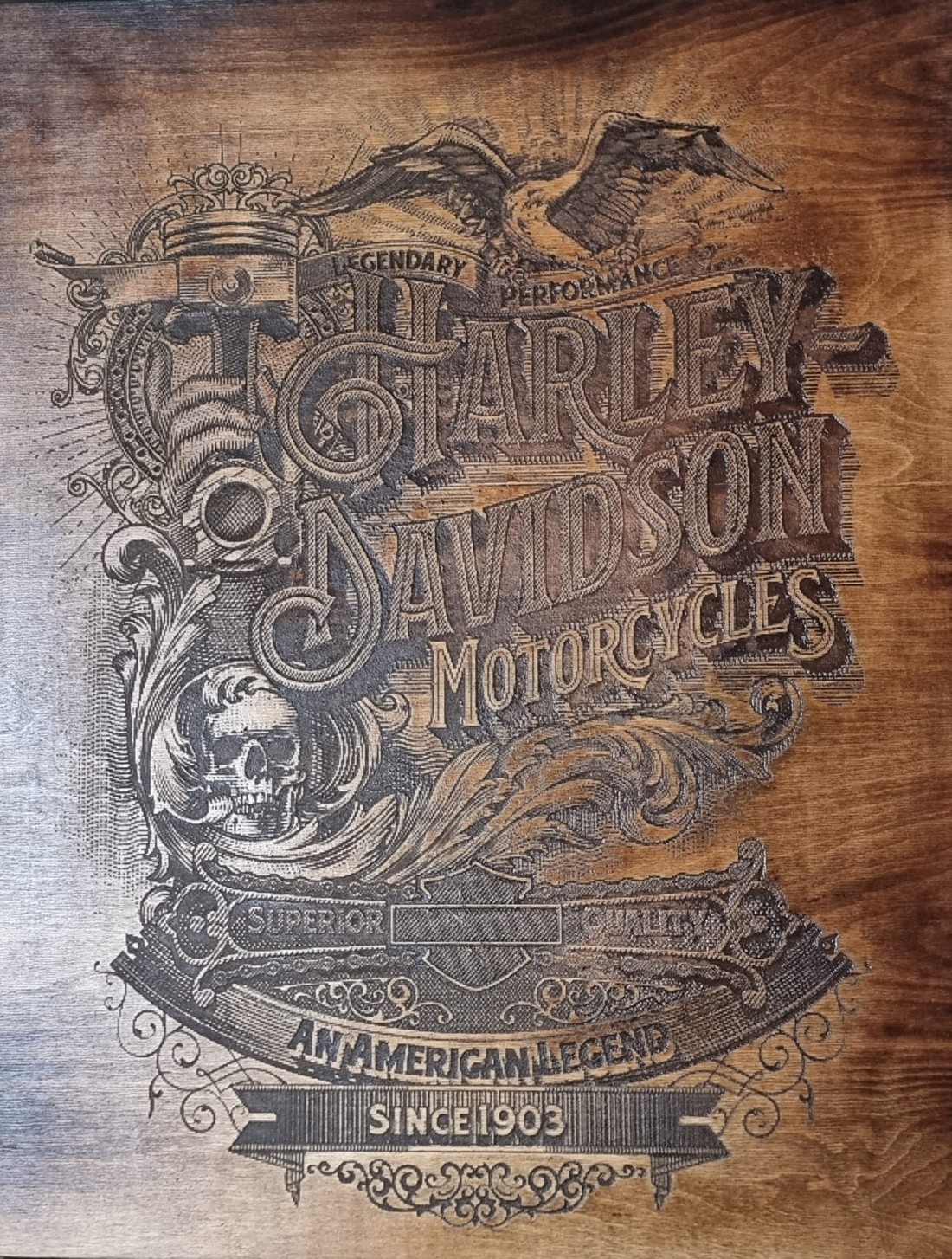 Gravare cu laser Harley Davidson - casă & stil de viață - accesorii pentru decorat casa - picturi murale - artă de perete din lemn - Artynos.ro