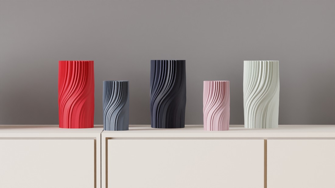 Vază modernă răsucită � Vază elegantă răsucită, înălțime 16 cm � Decor modern -  - Artynos.ro