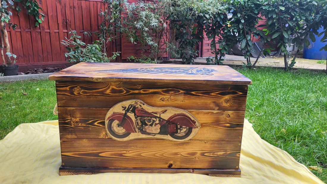 Indian Motors lada din lemn - casă & stil de viață - materiale de depozitare și sortare - ladă depozitare - Artynos.ro