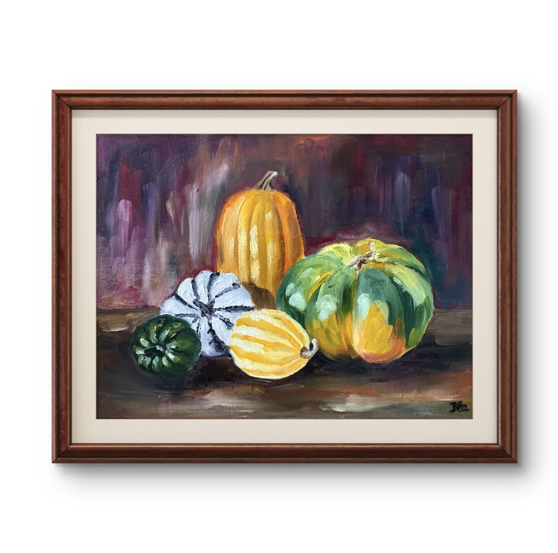 Dovleci colorați pictură în ulei - - Artynos.ro Dovleci colorați pictură în ulei - - Artynos.ro