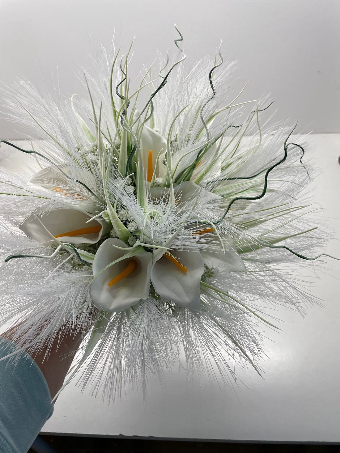 Buchet mireasa sau nasa cale albe de sapun cod B44 - accesorii nuntă - buchet mireasă  - Artynos.ro