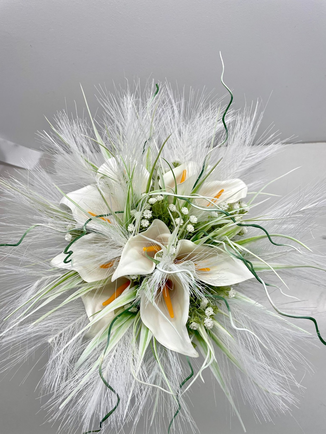 Buchet mireasa sau nasa cale albe de sapun cod B44 - accesorii nuntă - buchet mireasă  - Artynos.ro