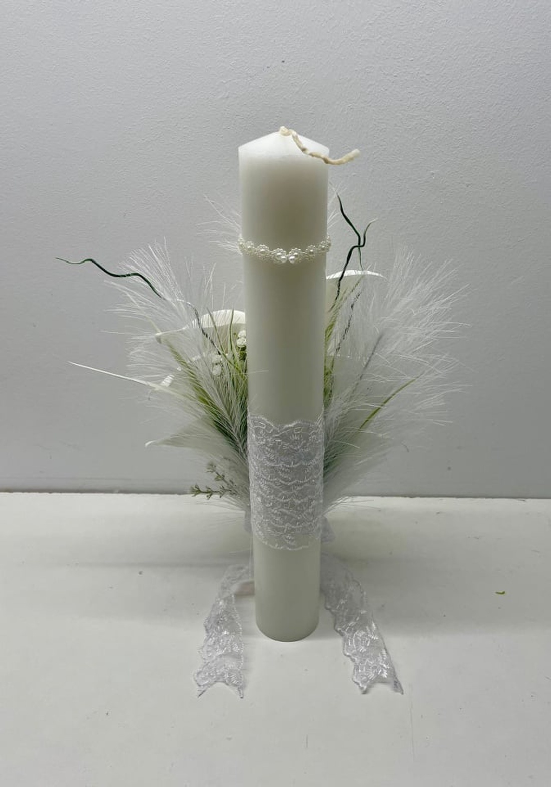 Set 2 lumanari de nunta cu cale albe de sapun, cod SL30 - accesorii nuntă - materiale decor pentru nuntă - lumânări de nuntă și suport lumânări - Artynos.ro