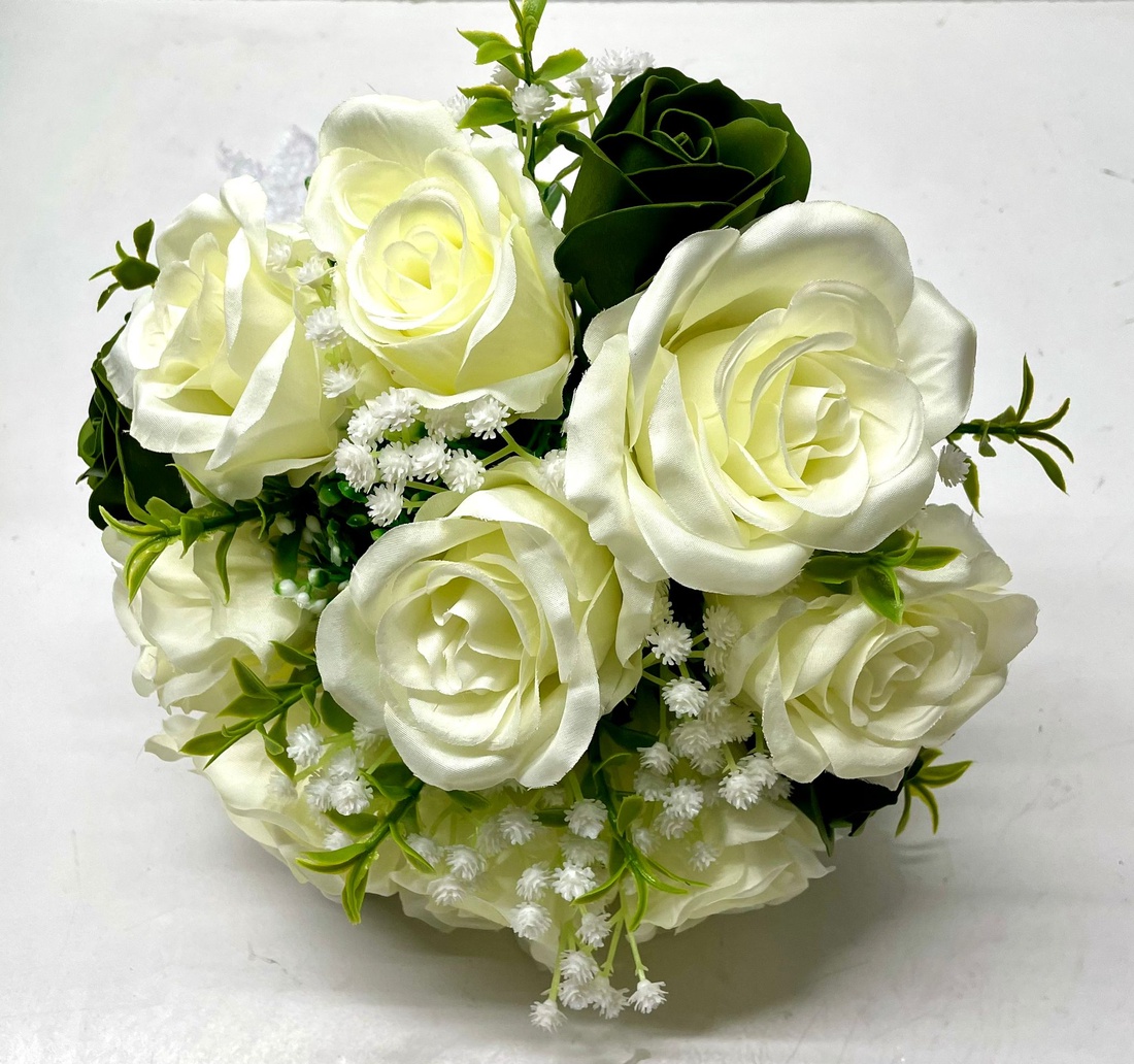 Buchet mireasa sau nasa - flori artificiale, cod B42 - accesorii nuntă - buchet mireasă  - Artynos.ro