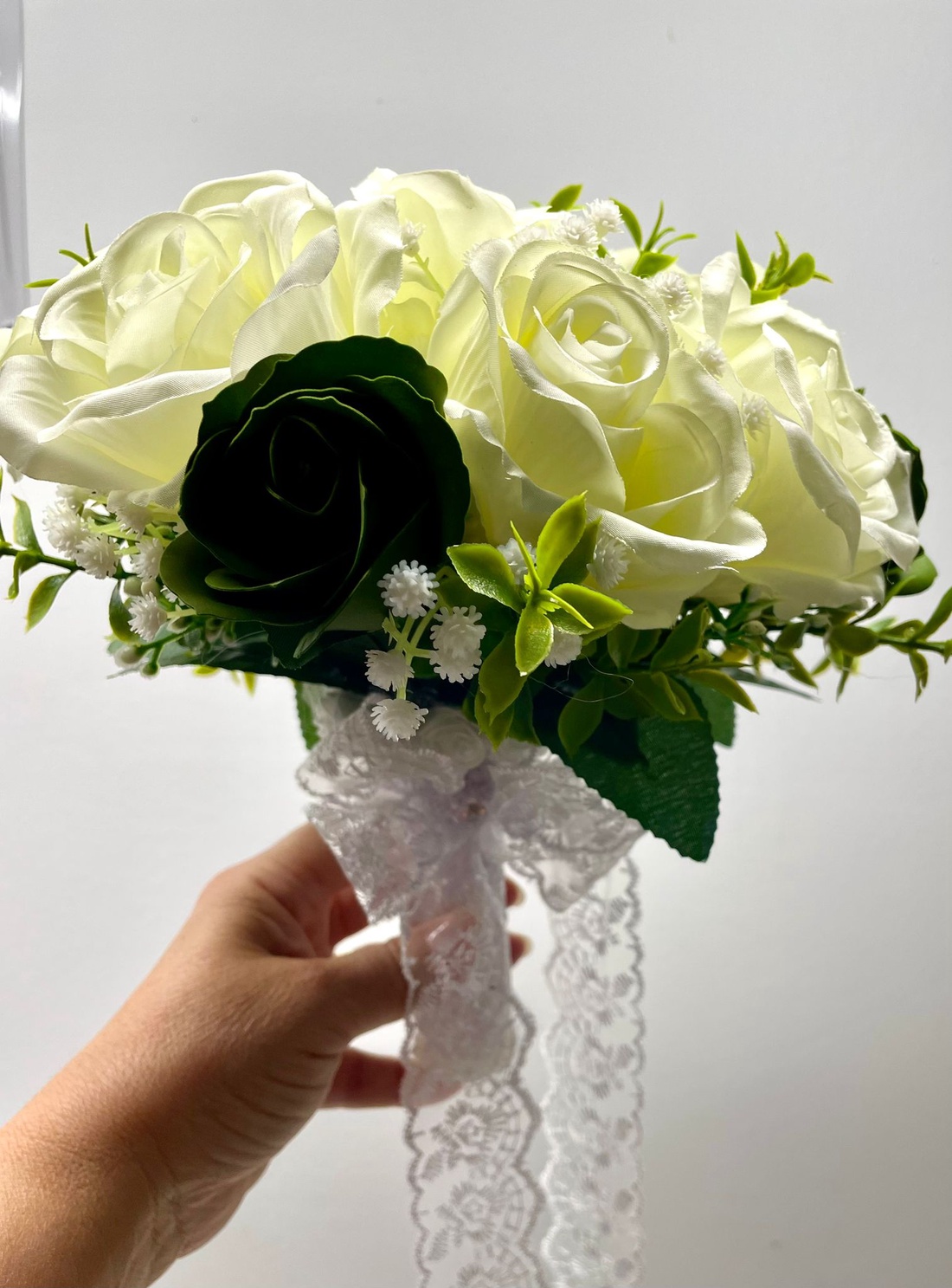 Buchet mireasa sau nasa - flori artificiale, cod B42 - accesorii nuntă - buchet mireasă  - Artynos.ro