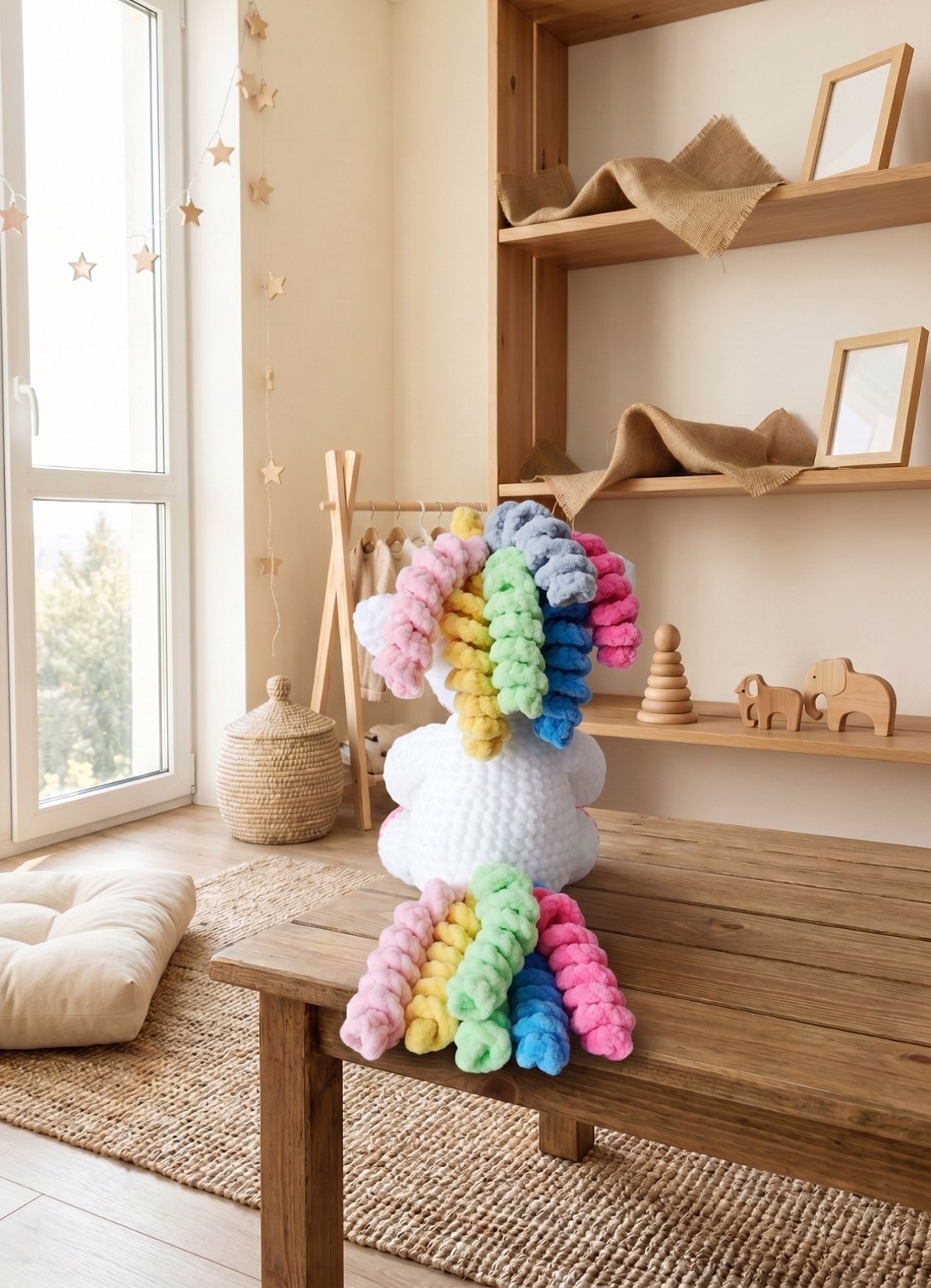O minune de îmbrățișat: un unicorn croșetat manual - jucării și echipamente pentru copii - plușuri - unicorn - Artynos.ro