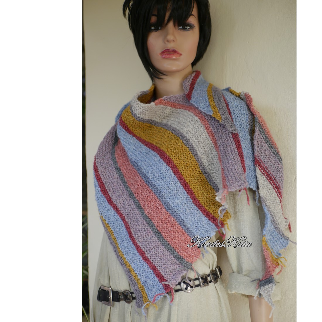 TOAMNA - șal tricotat manual exclusiv din alpaca, șal - îmbrăcăminte și modă - eșarfe, pălării, fularuri - șaluri - Artynos.ro