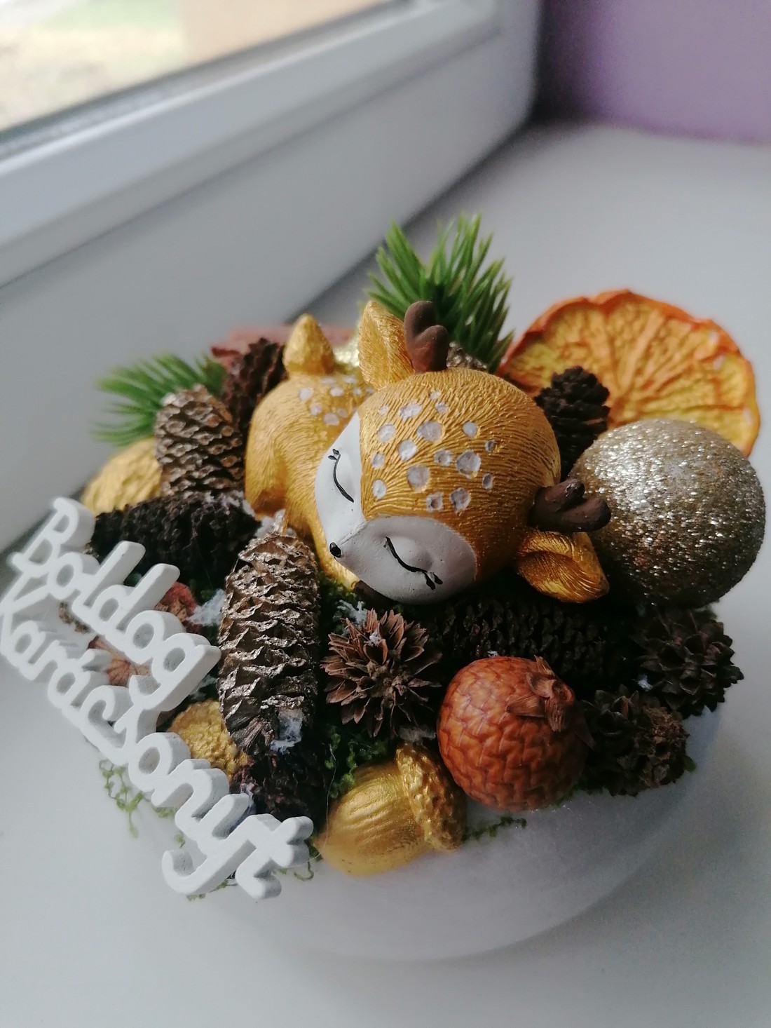 Decor de masă de Crăciun cu cerb - crăciun - decorațiuni de crăciun de casă - decor pentru masă de crăciun - Artynos.ro