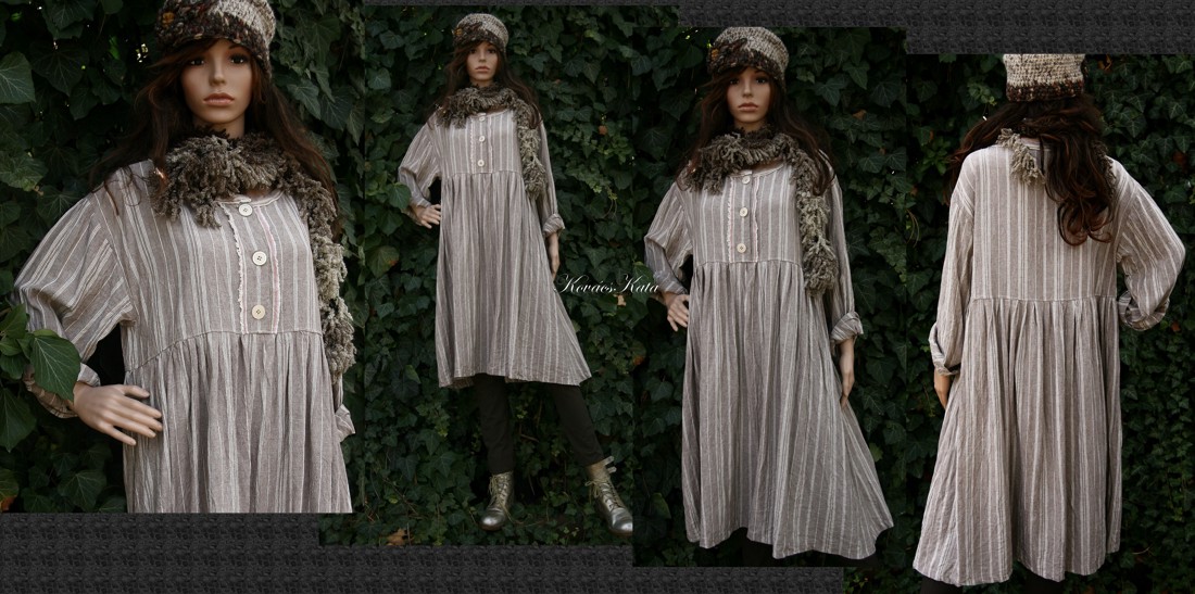 DORIS - lagenlook baby-doll ruha - îmbrăcăminte și modă - haine damă - rochie, dintr-o bucată - Artynos.ro