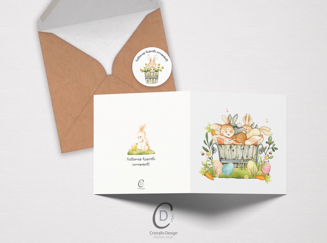 Carte poștală de Paște, felicitare iepuraș, card cadou - - Artynos.ro Carte poștală de Paște, felicitare iepuraș, card cadou - - Artynos.ro