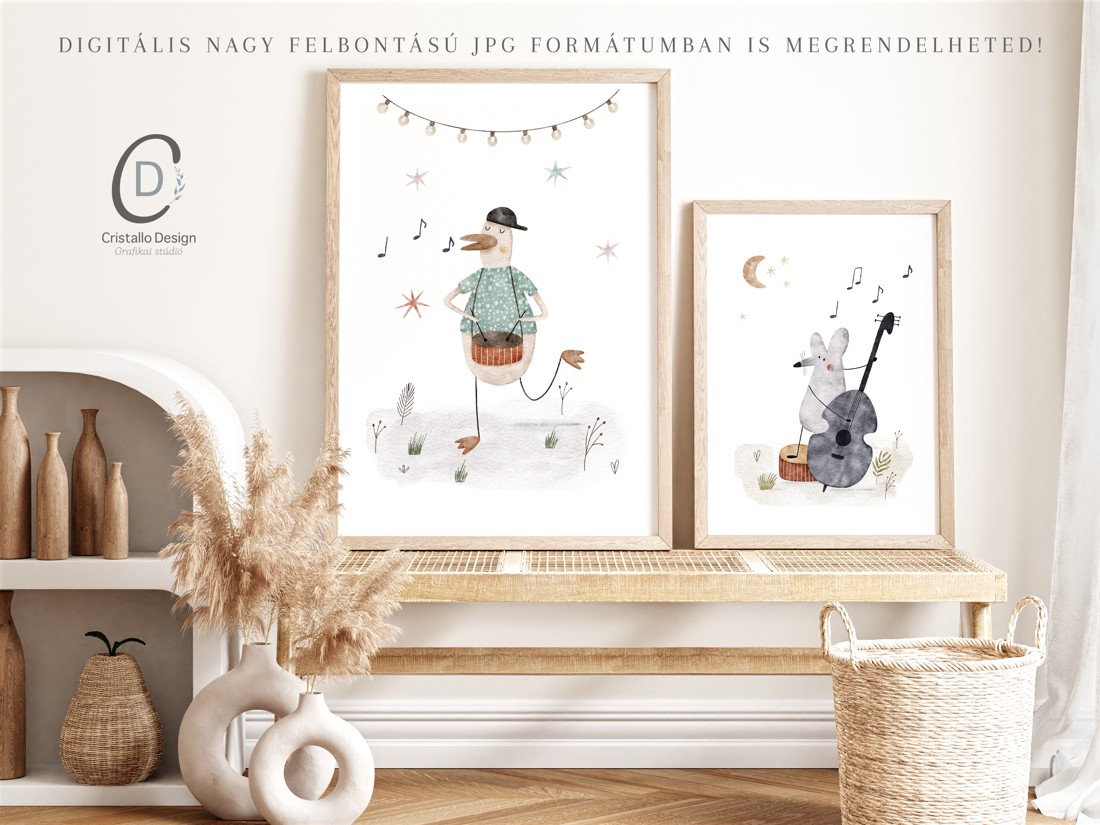 Forest petrecere pepinieră, poster de grădiniță, jazz band arta de perete set de 3 -  - Artynos.ro