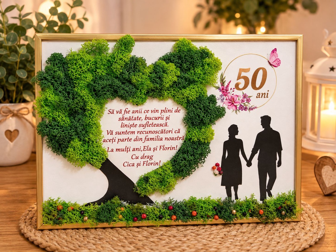 Tablou personalizat cu licheni stabilizați - casă & stil de viață - decorațiuni de casă - accesorii florale - buchete de flori - Artynos.ro
