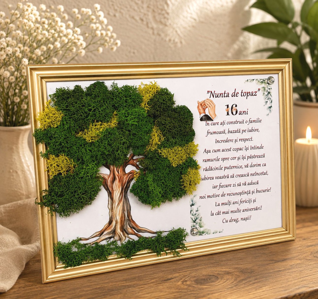 Tablou personalizat cu licheni stabilizați - casă & stil de viață - decorațiuni de casă - accesorii florale - buchete de flori - Artynos.ro