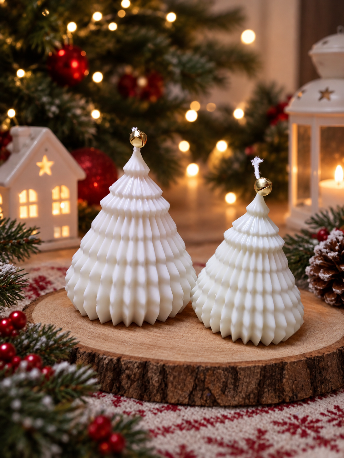 2 buc.Lumanare parfumata bradut de Crăciun din ceară de soia, ideal pentru cadou de Crăciun, Secret Santa, decor Crăciun - crăciun - decorațiuni de crăciun de casă - lumânări de crăciun - Artynos.ro