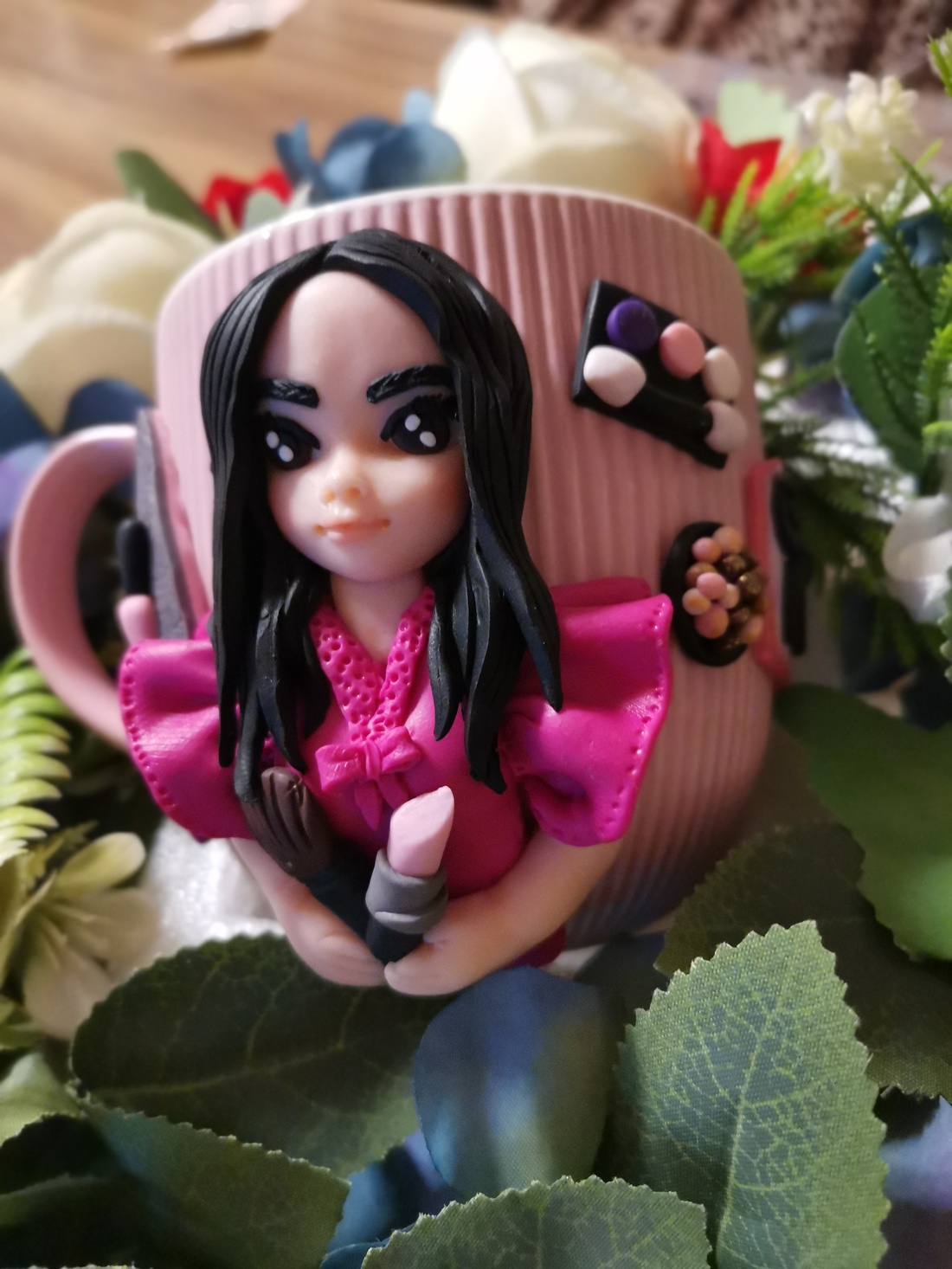 Cana decorata cu fimo makeup artist/nail artist/meserii  -  - Artynos.ro