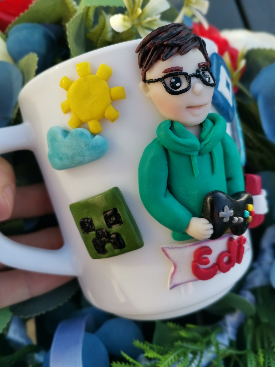 Cana personalizata pentru copii Minecraft/Roblox - crăciun - cadouri de moș crăciun - cadouri de moș crăciun - Artynos.ro