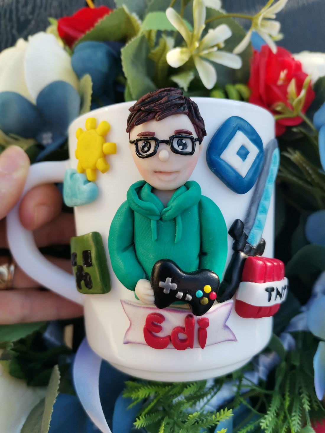 Cana personalizata pentru copii Minecraft/Roblox - crăciun - cadouri de moș crăciun - cadouri de moș crăciun - Artynos.ro