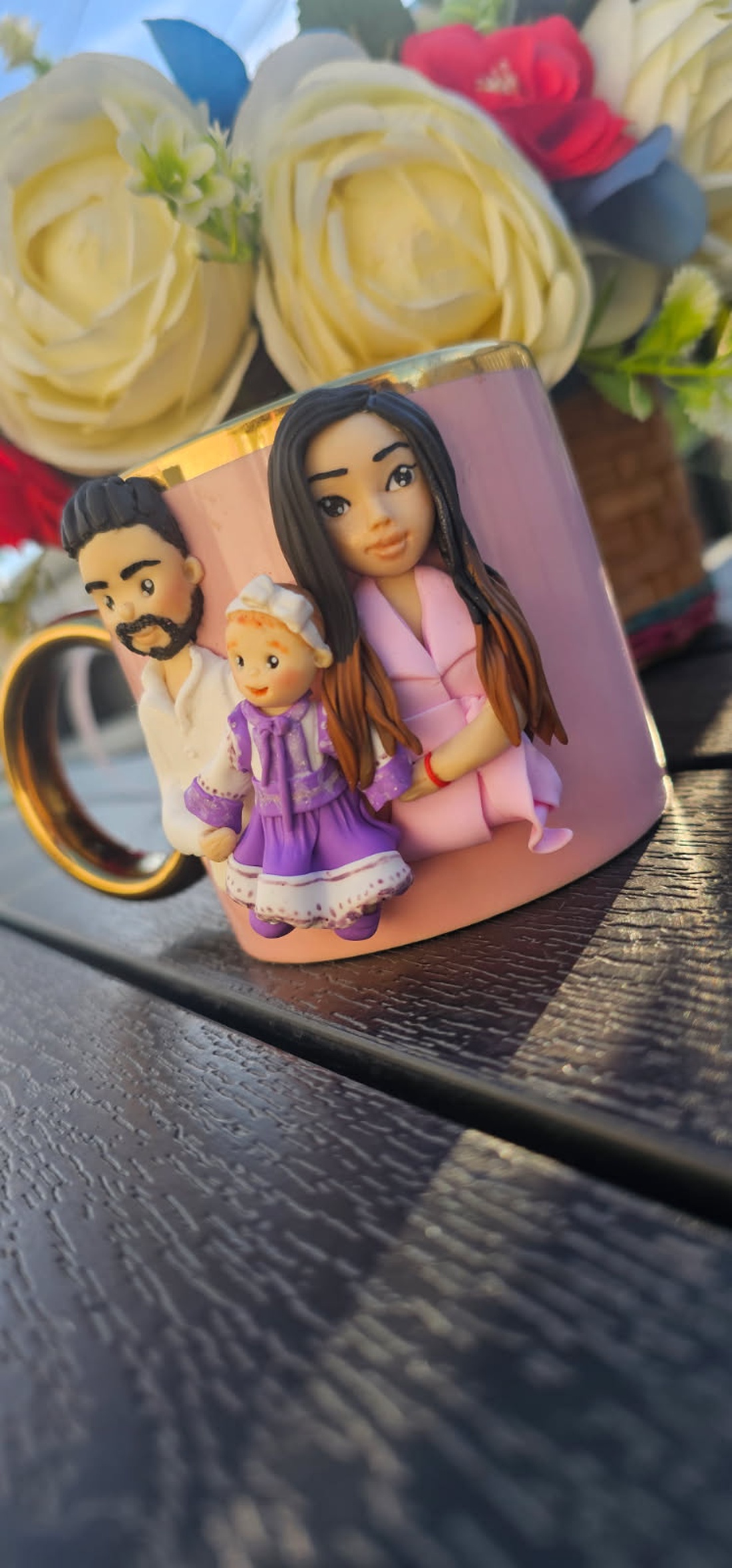 Cana cu figurine modelate manual- cadou perfect si original - crăciun - cadouri de moș crăciun - cadouri de moș crăciun - Artynos.ro