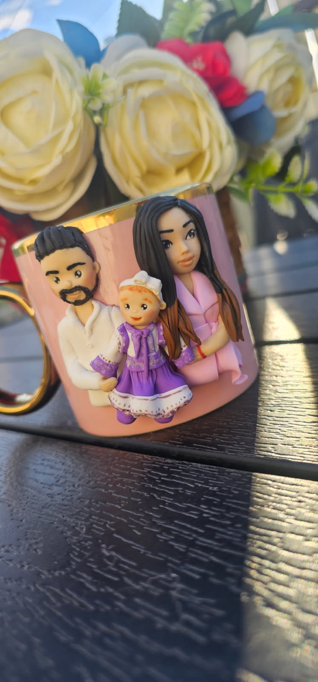 Cana cu figurine modelate manual- cadou perfect si original - crăciun - cadouri de moș crăciun - cadouri de moș crăciun - Artynos.ro