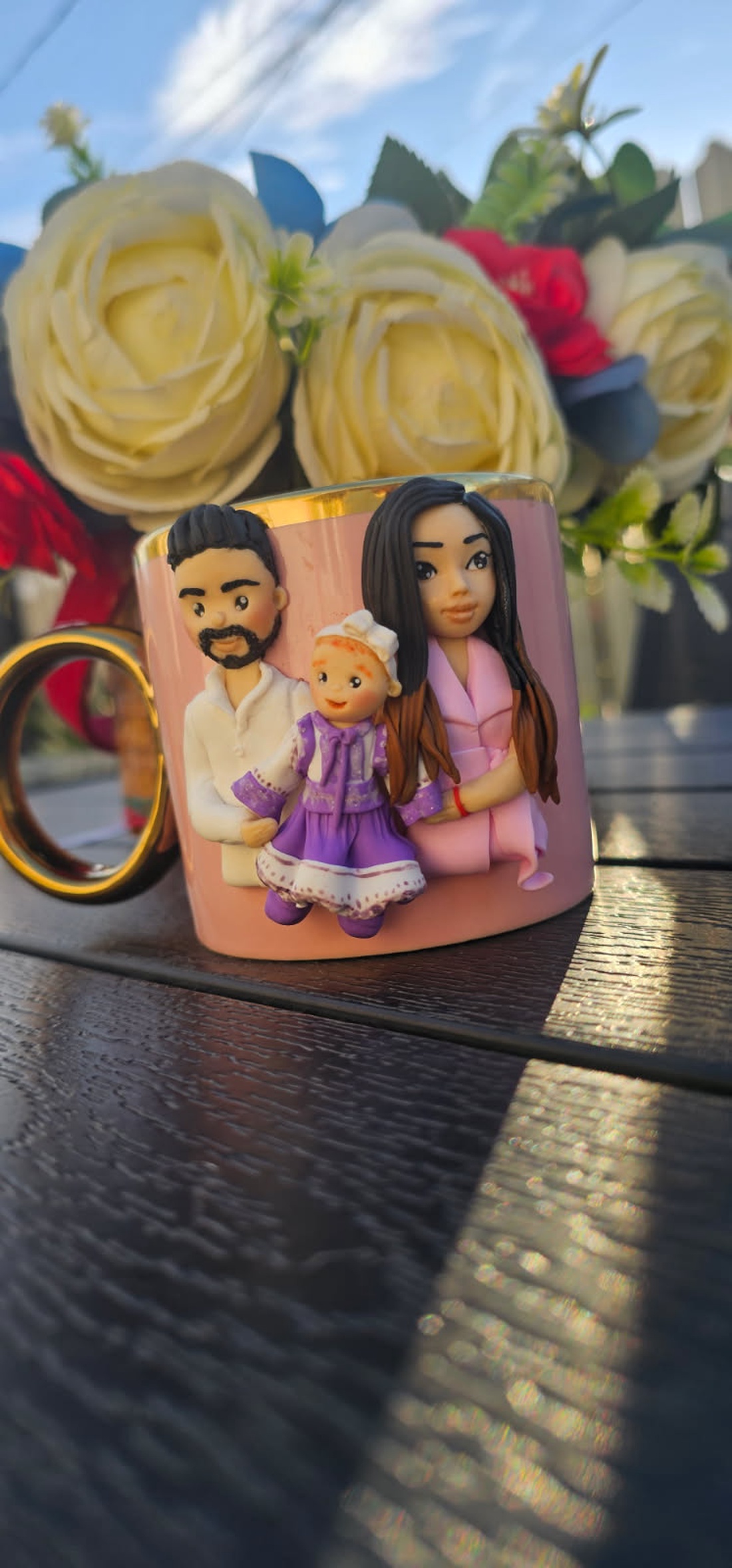 Cana cu figurine modelate manual- cadou perfect si original - crăciun - cadouri de moș crăciun - cadouri de moș crăciun - Artynos.ro