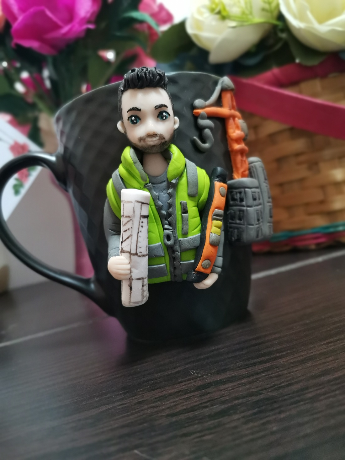 Cana personalizata cu figurina inginer constructor - casă & stil de viață - seturi de cadou - Artynos.ro