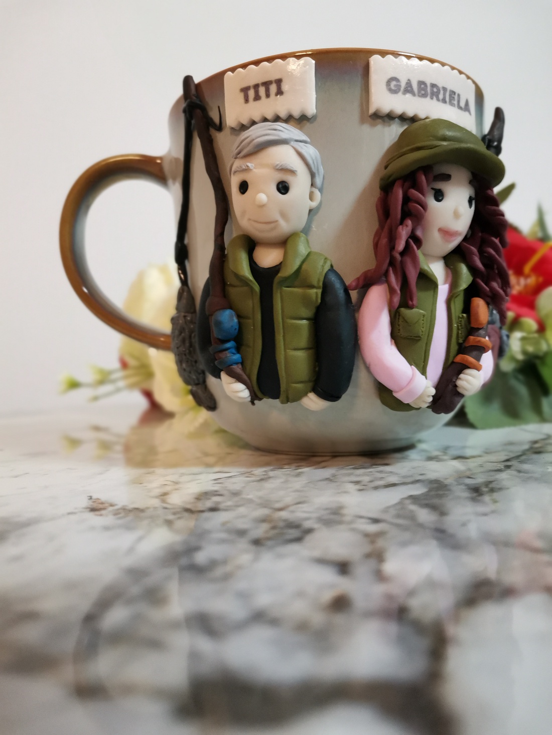 Cana personalizata cuplu de pescari - crăciun - cadouri de moș crăciun - cadouri de moș crăciun - Artynos.ro