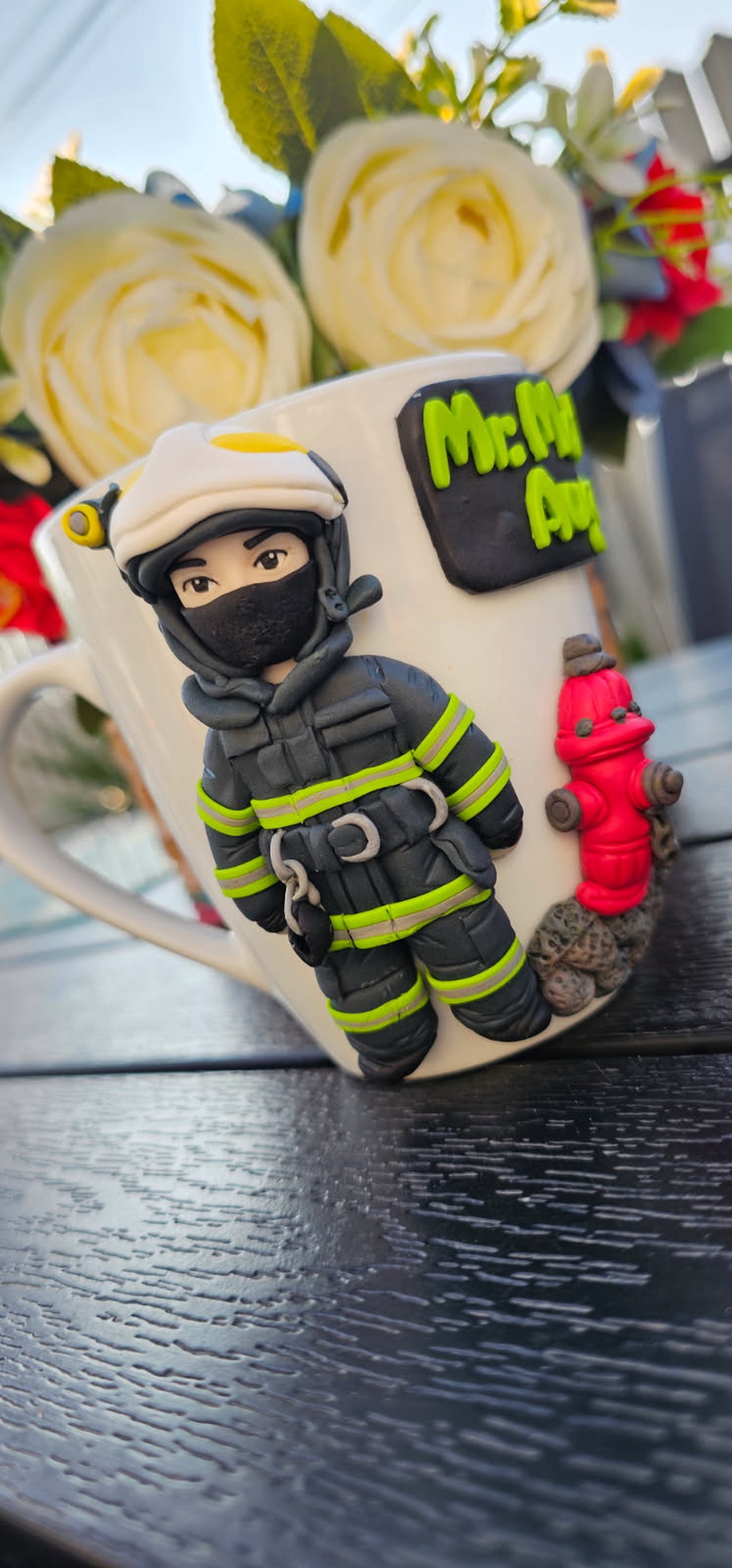 Cana personalizata cu figurina pompier - casă & stil de viață - seturi de cadou - Artynos.ro