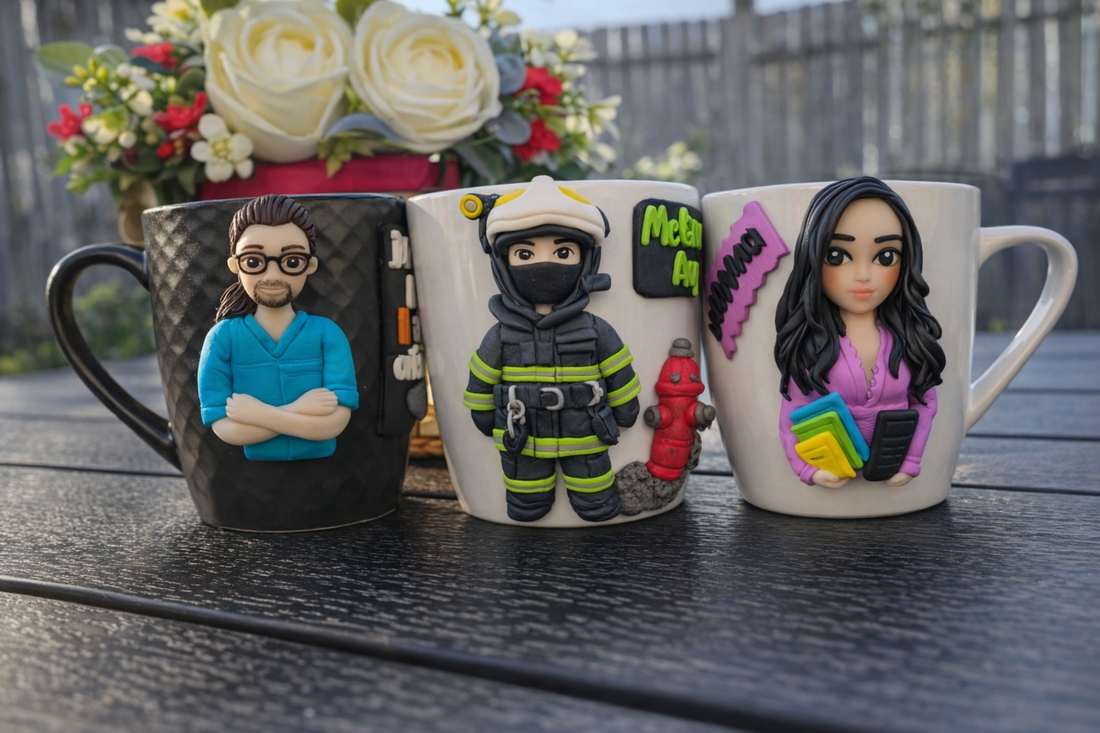 Cana personalizata cu figurina pompier - casă & stil de viață - seturi de cadou - Artynos.ro