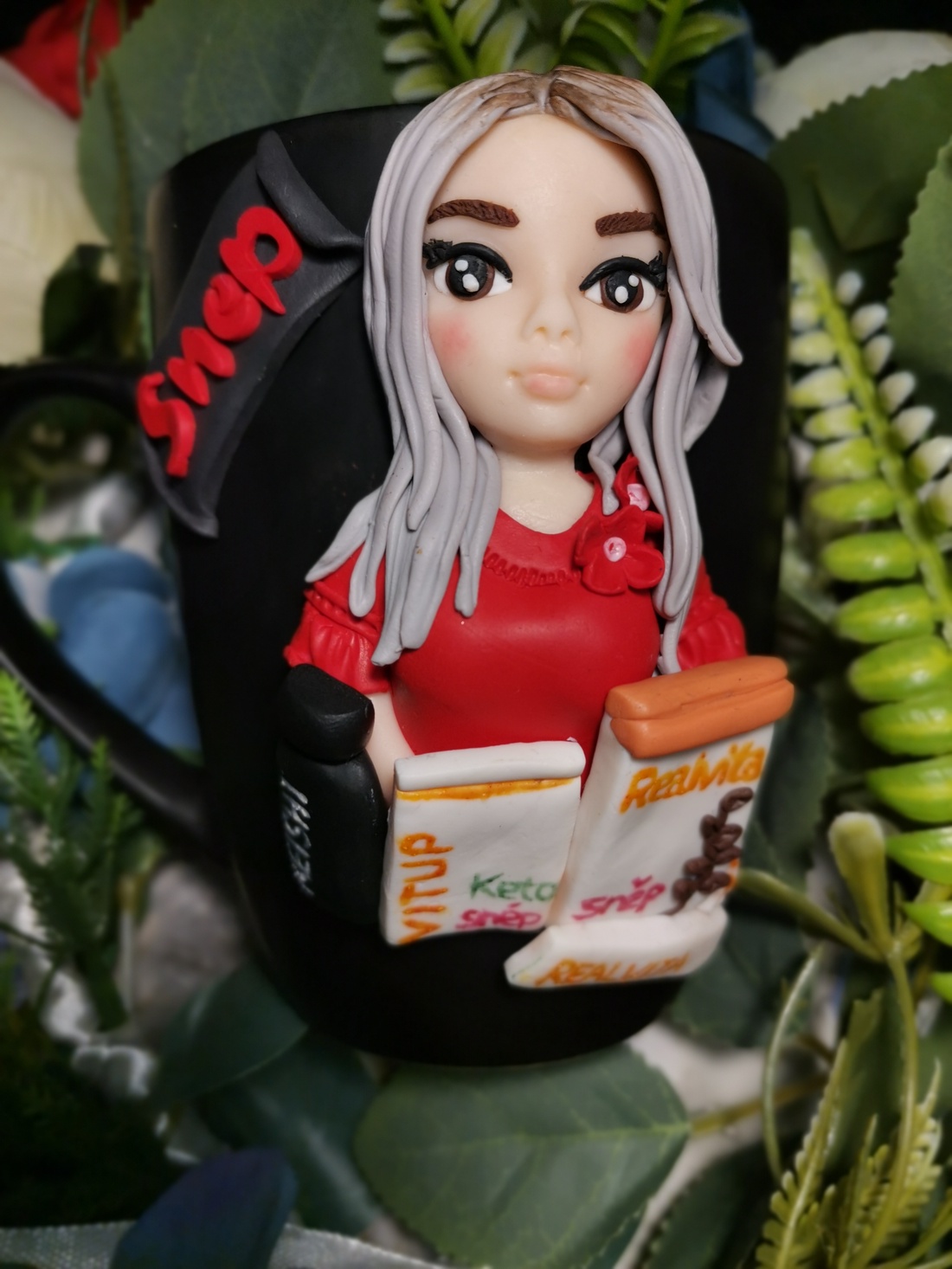 Cana personalizata cu figurina blonda reprezentant SNEP - casă & stil de viață - seturi de cadou - Artynos.ro