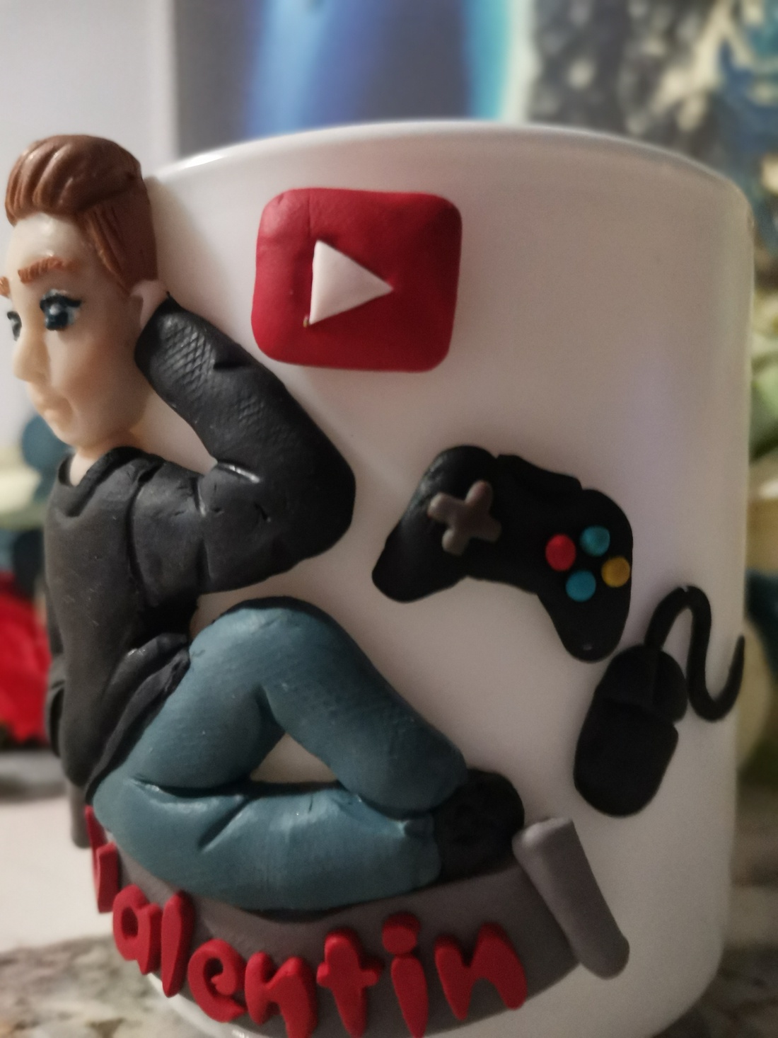 Cana personalizata cu figurina barbat/baiat/copil gamer - casă & stil de viață - seturi de cadou - Artynos.ro