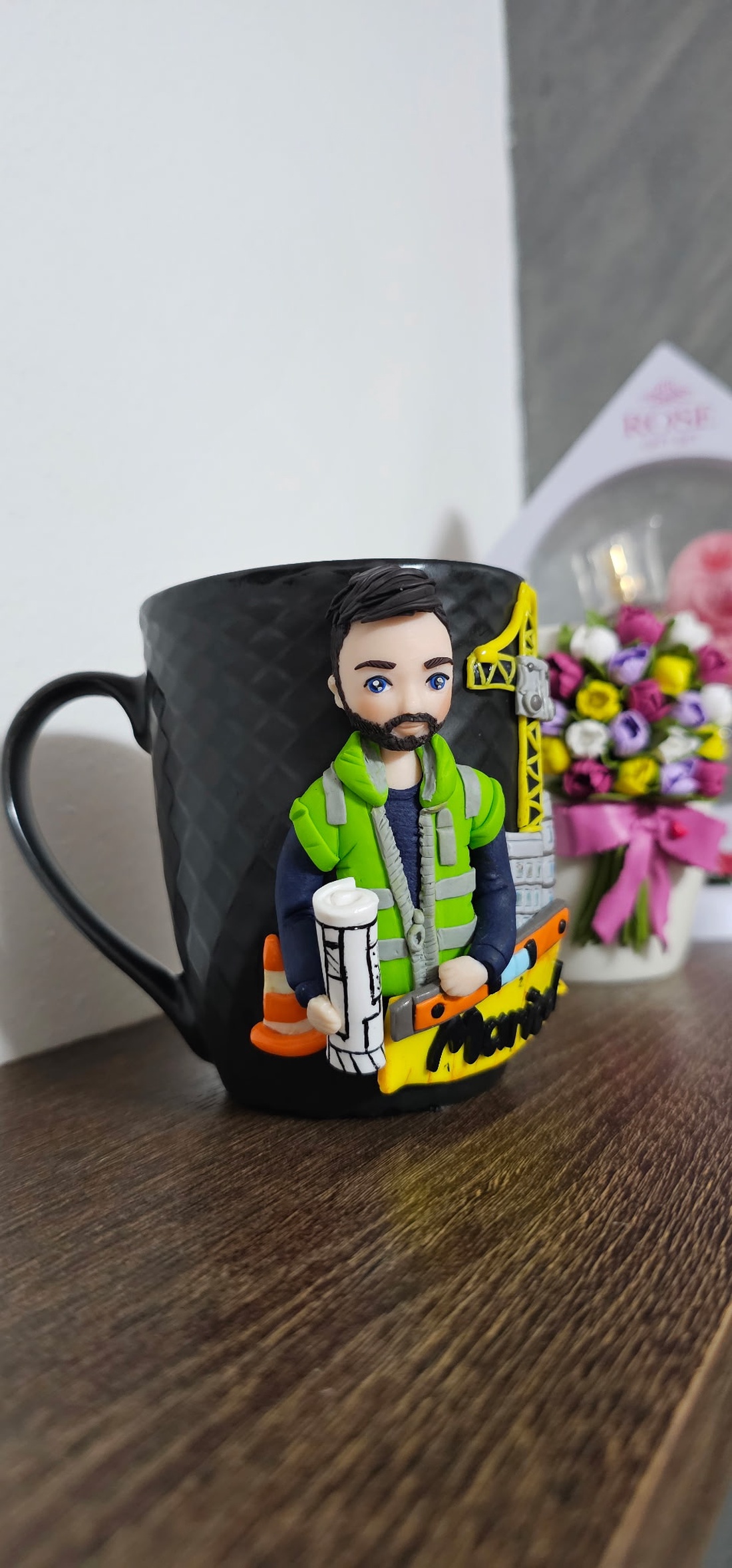 Cana personalizata cu figurina inginer constructor 2 - casă & stil de viață - seturi de cadou - Artynos.ro