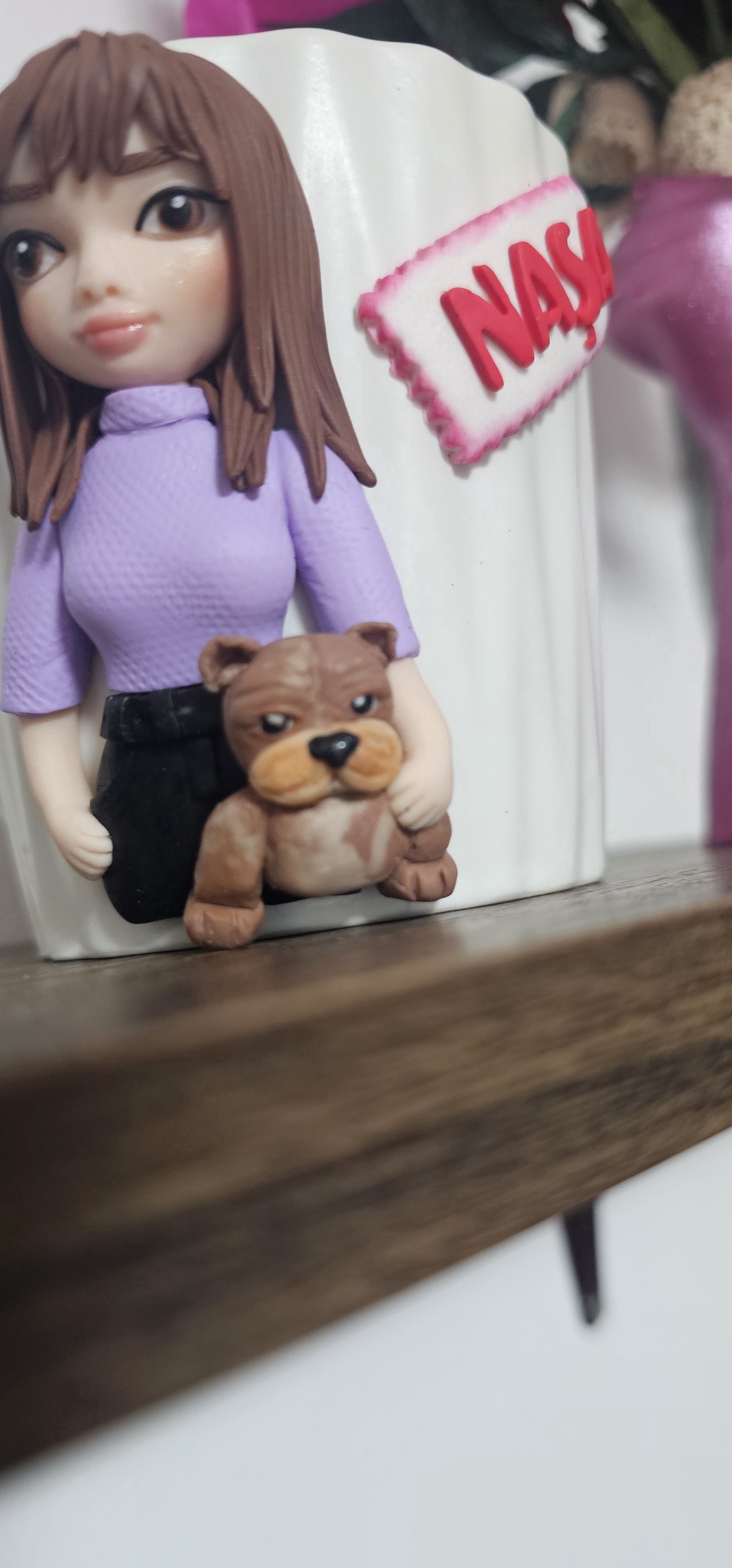 Cana personalizata pentru nasa cu figurina 3d si caine american bully - casă & stil de viață - seturi de cadou - Artynos.ro