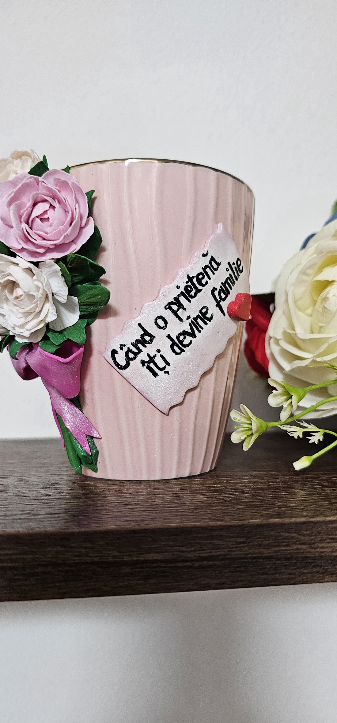 Cana personalizata buchet de bujori si mesaj - crăciun - cadouri de moș crăciun - cadouri de moș crăciun - Artynos.ro