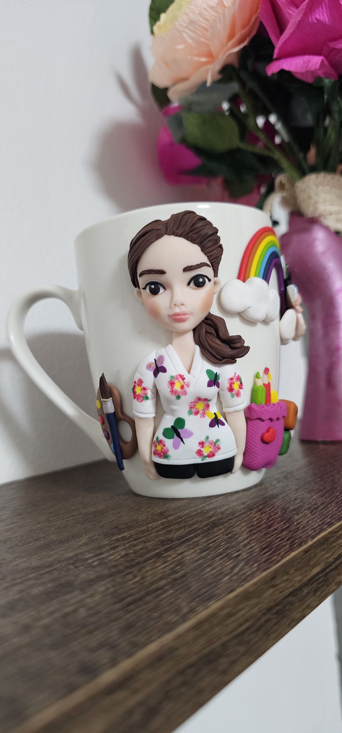 Cana personalizata cu figurina 3d educatoare/invatatoare/profesoara - casă & stil de viață - seturi de cadou - Artynos.ro