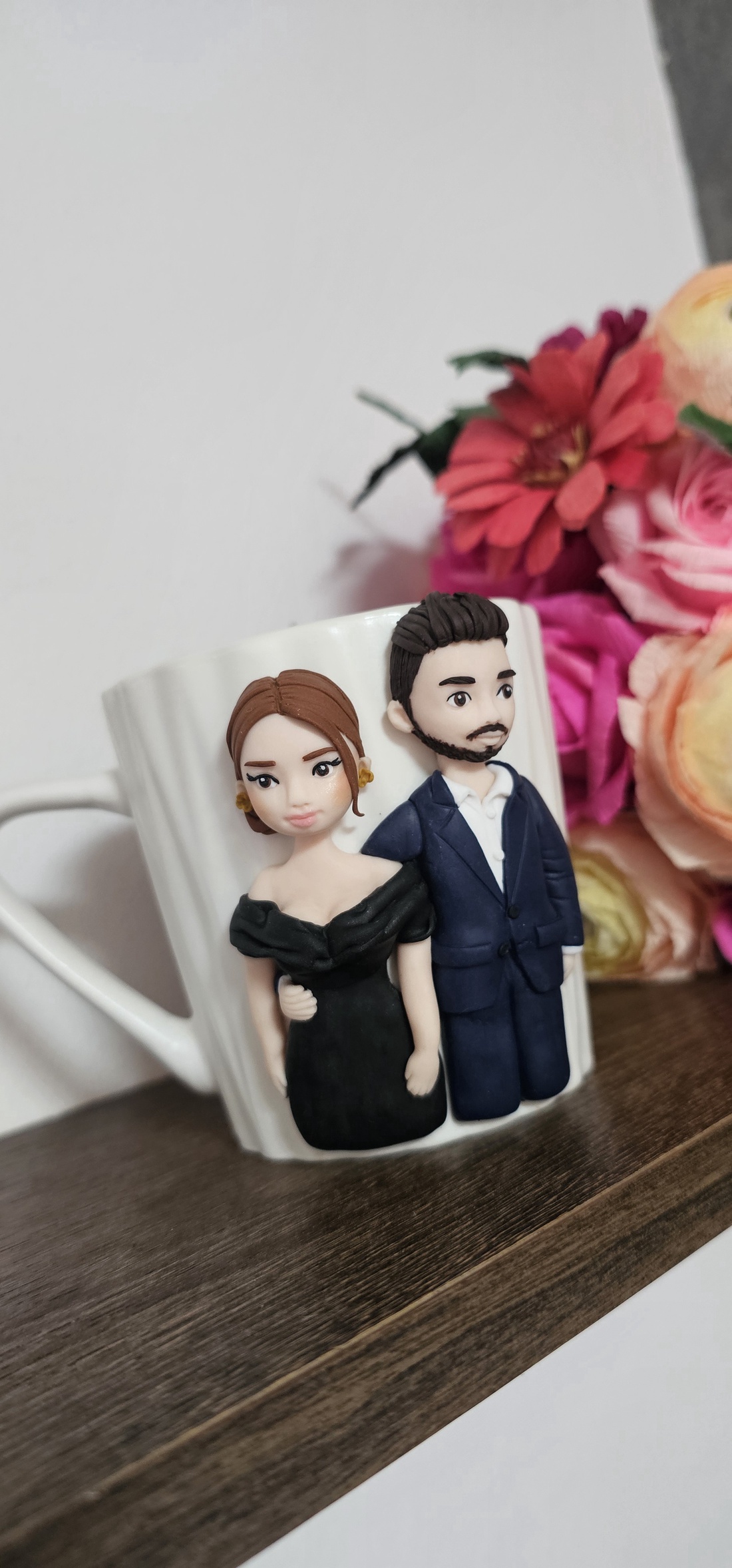 Cana personalizata cu figurine 3d cuplu  - crăciun - cadouri de moș crăciun - cadouri de moș crăciun - Artynos.ro