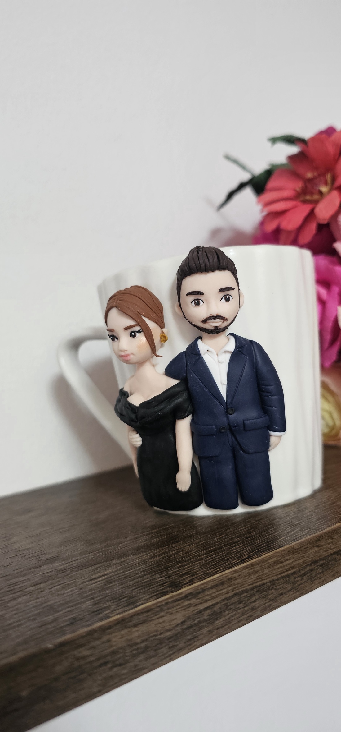 Cana personalizata cu figurine 3d cuplu  - crăciun - cadouri de moș crăciun - cadouri de moș crăciun - Artynos.ro