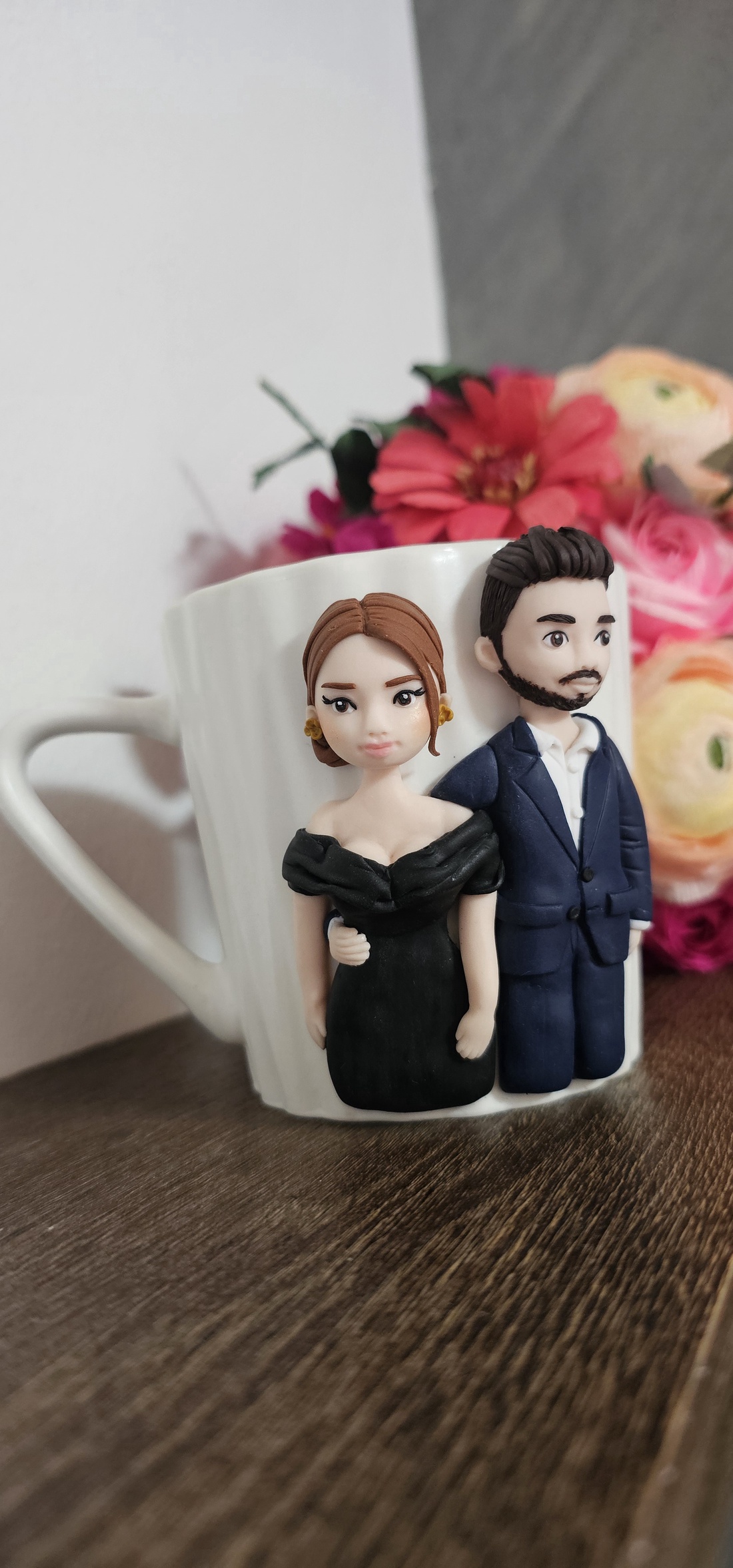 Cana personalizata cu figurine 3d cuplu  - crăciun - cadouri de moș crăciun - cadouri de moș crăciun - Artynos.ro