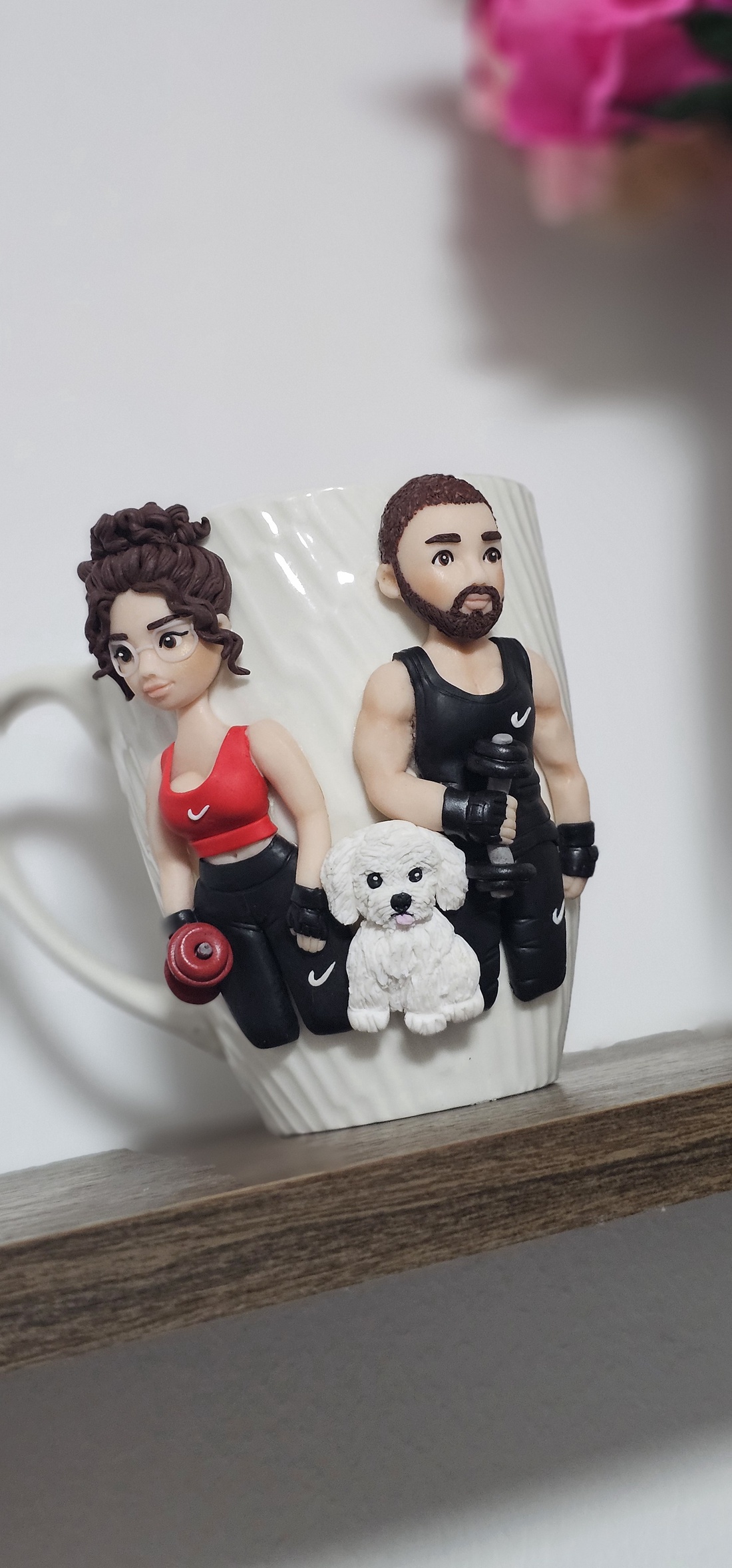 Cana personalizata cu figurine 3d cuplu  - crăciun - cadouri de moș crăciun - cadouri de moș crăciun - Artynos.ro