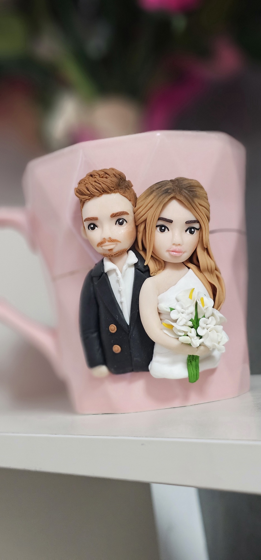 Cana personalizata cu figurine 3d cuplu  - crăciun - cadouri de moș crăciun - cadouri de moș crăciun - Artynos.ro